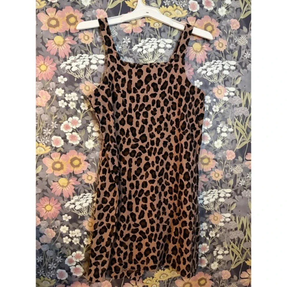GB‎ Girls Leopard Print Pinafore Dress Kids XL Square Neck Button Front
